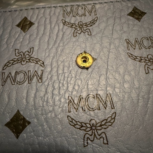 MCM Sky Blue Visetos Envelope Coated Canvas Pouch Clutch - Picture 5 of 5